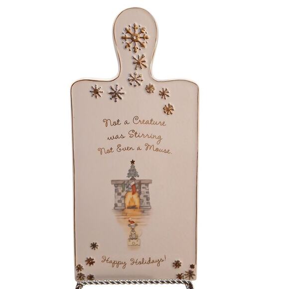 Grasslands Road Christmas Mouse Cheese Board Trivet Ceramic 13"x6" Rare READ - Picture 2 of 5
